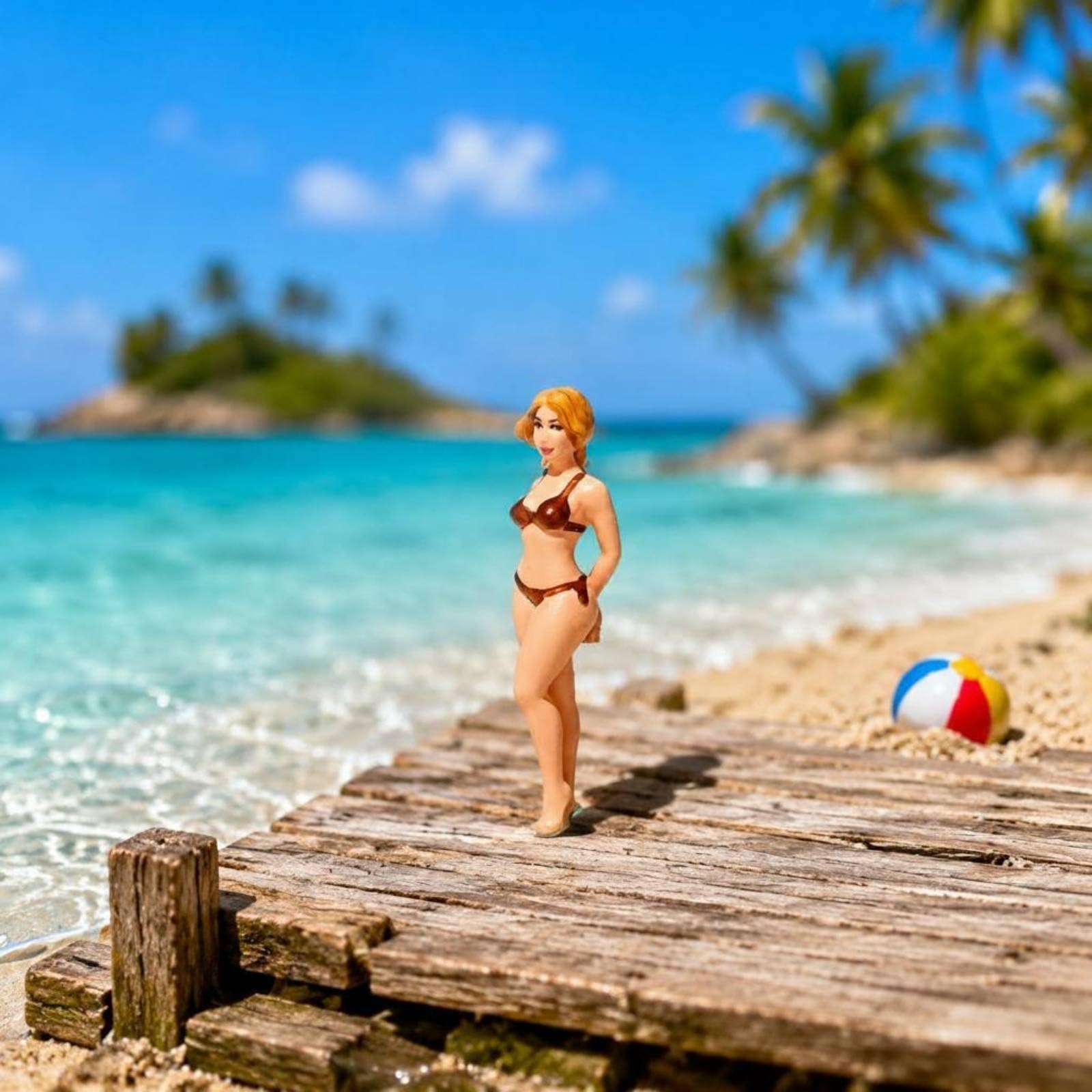 Amazon.co.jp: Xgdsnly 1/64 ビキニ女性フィギュア 3Dプリント 海辺
