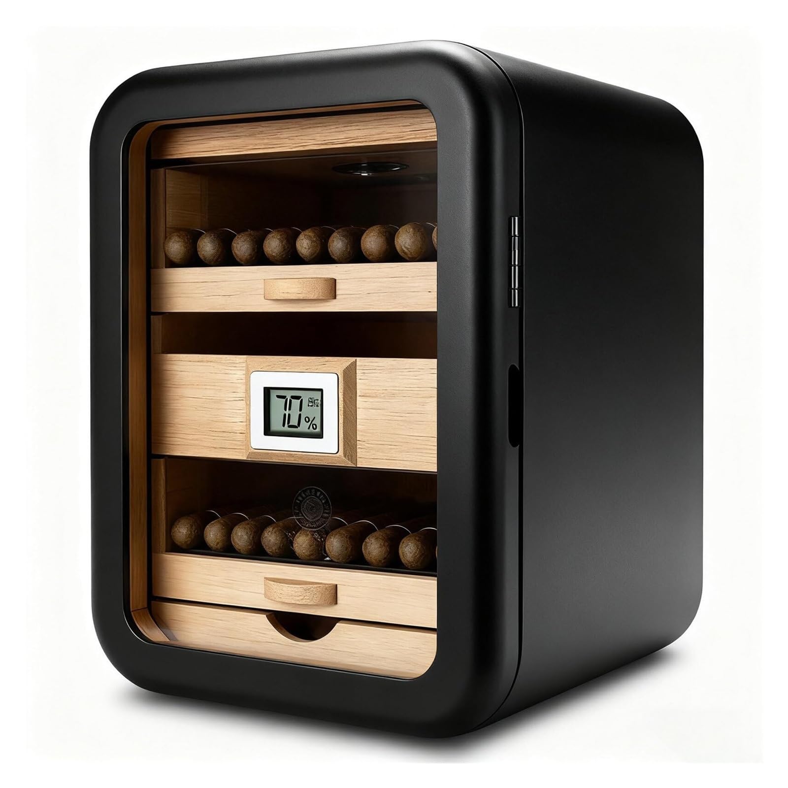 Humidor for sigari - 110 sigari, umidificatore e igrometro, Desktop(B,Withoutskylight)