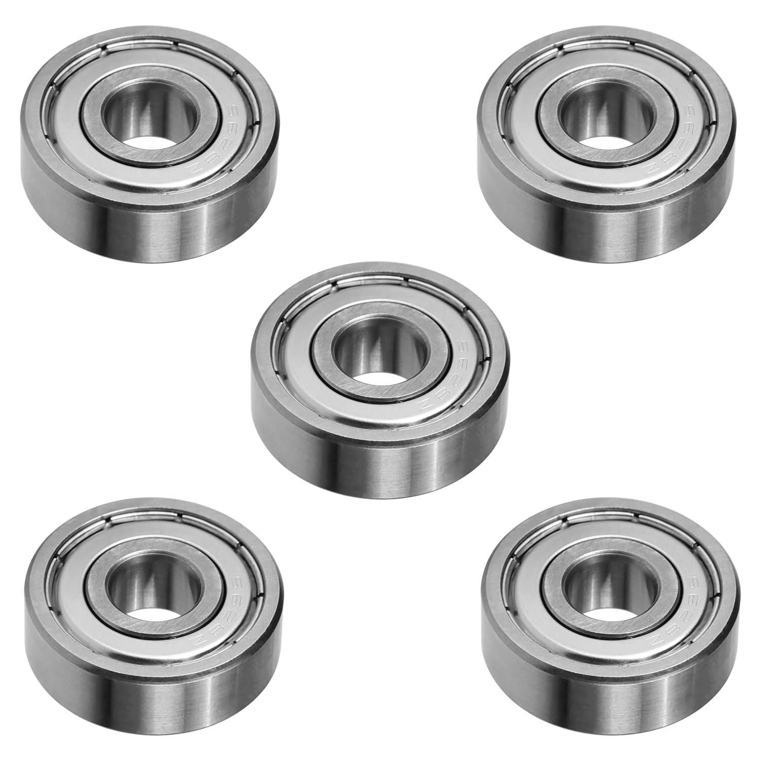 Bettomshin 20Pcs 628ZZ Deep Groove Ball Bearings, 8 x 24 x 8mm Double Sided Miniature Skateboard Bearings, Dustproof Carbon Steel Roller Guide Bearing