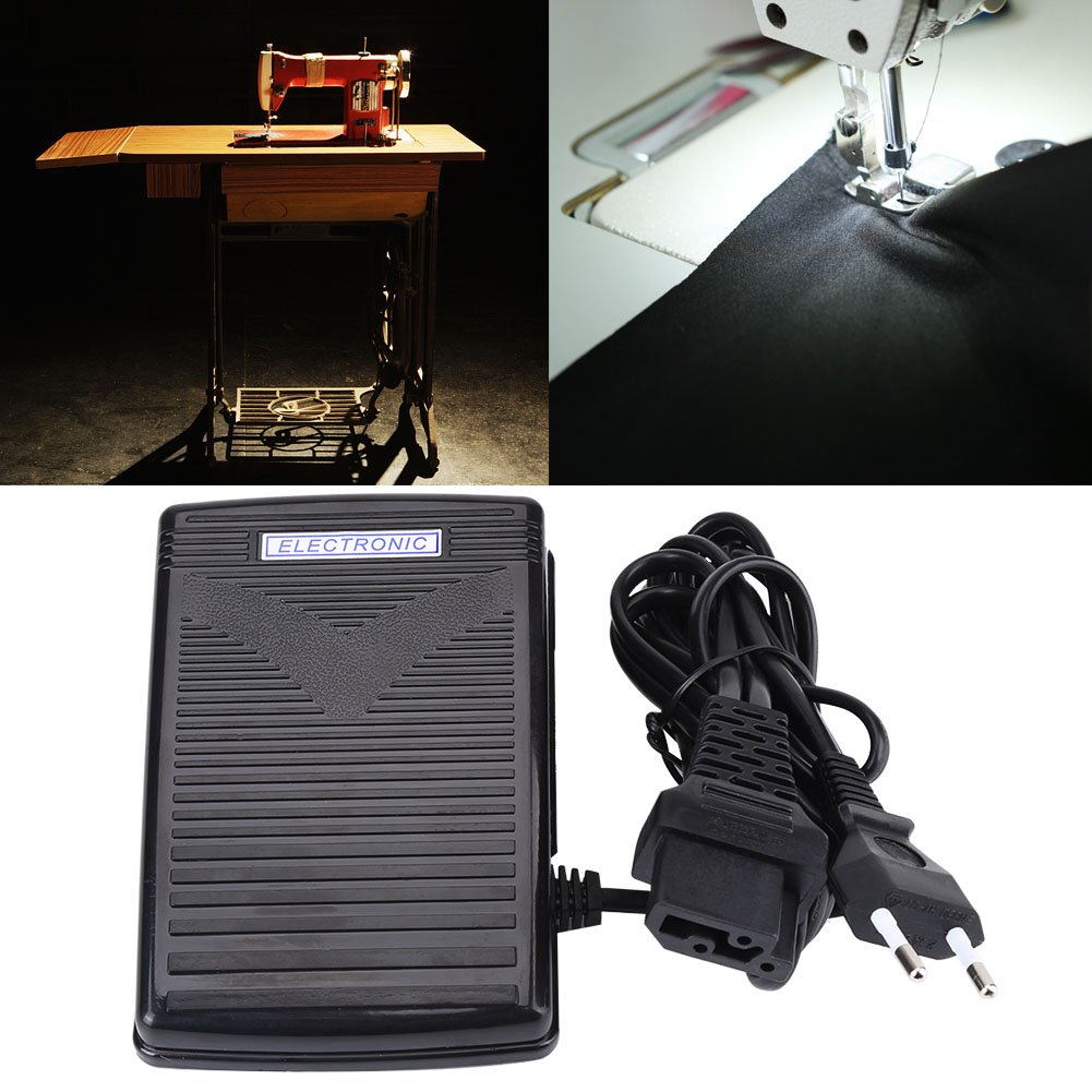 Walfront Pedal de Control de Velocidad, Controlador de Pedal de Pie para Máquina de Coser 200-240V Enchufe de la UE