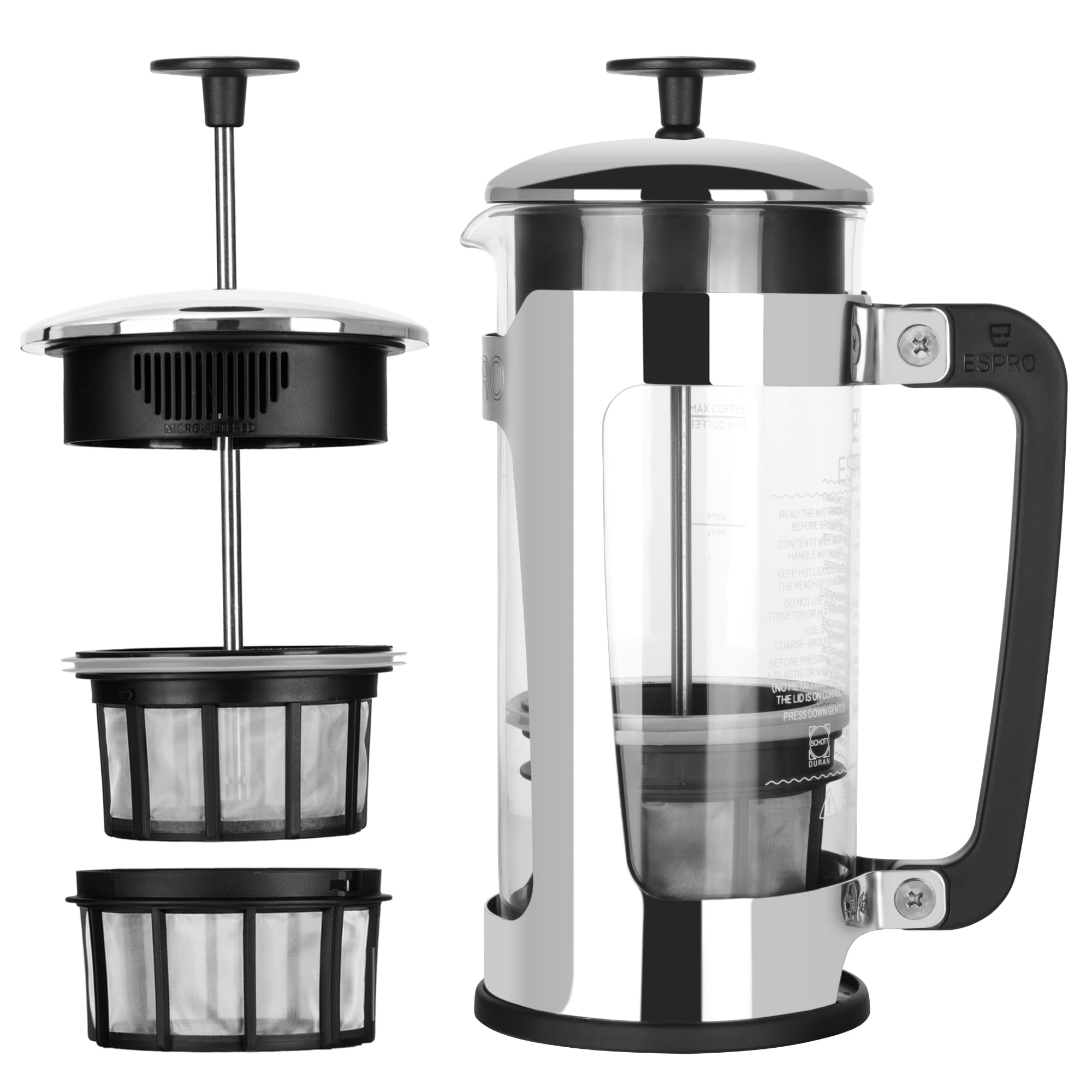 Espro Coffee Press P5-18 oz, Glass Carafe and Stainless Steel Cage
