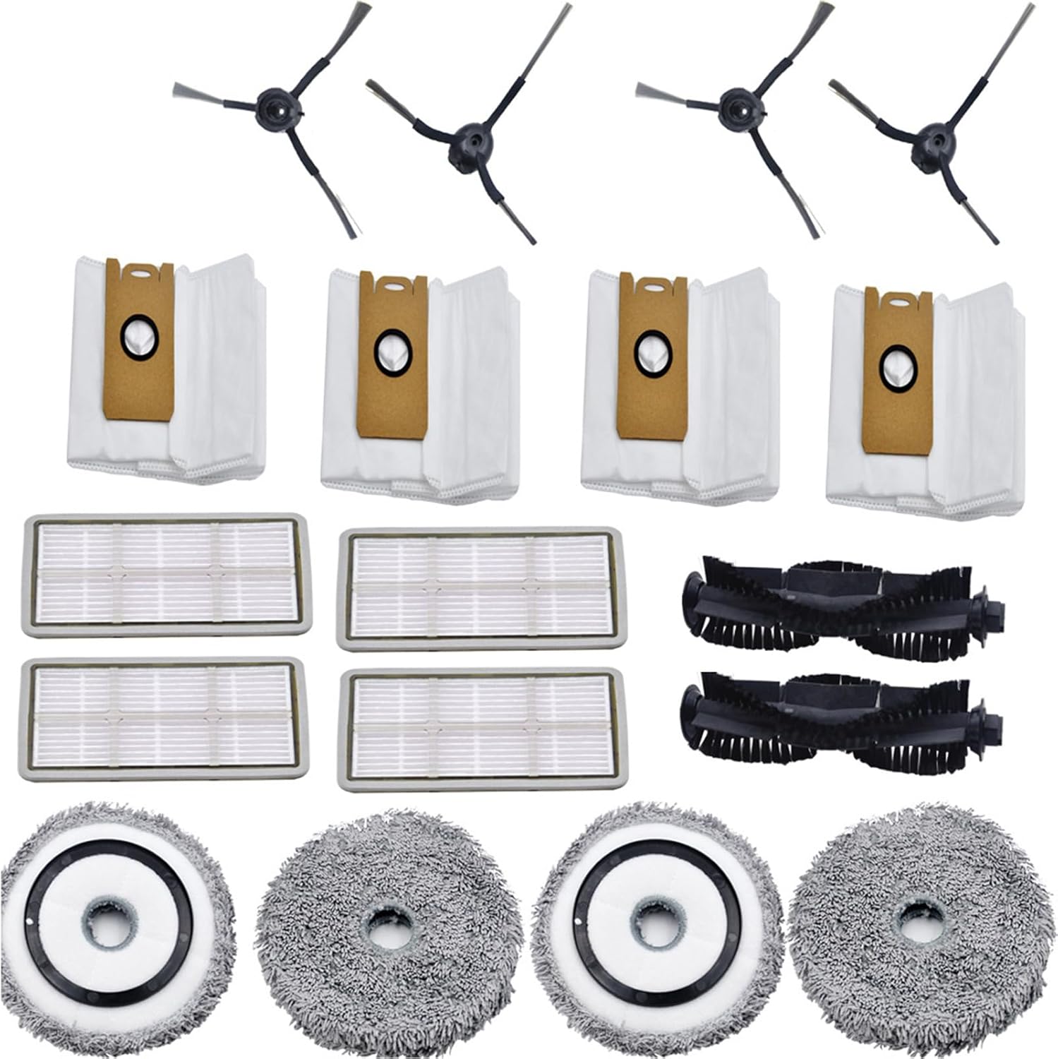1 Set Main Brush Vacuum Cleaners Mop Cloth Replacement Filter Bag Side Brush Replacement Part For Vacuum Cleaners Floor Cleaning Set With Bags