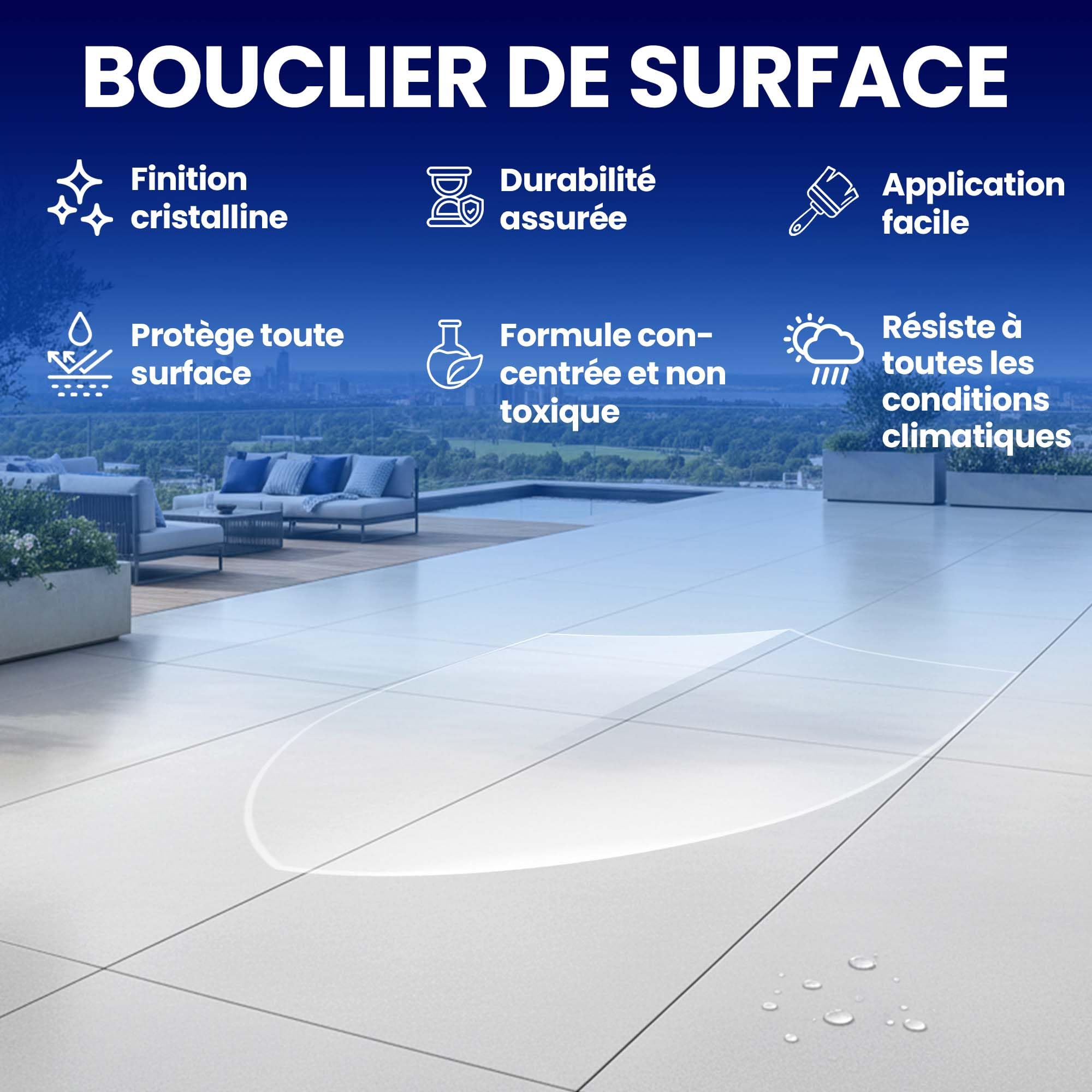 Etancheite Toiture 2.5 KG | Resine Etancheite Liquide Transparente | Agent de Revêtement Imperméable Transparent | Parfait pour Terrasse, Toits, Extérieurs, Intérieurs, Cuisine