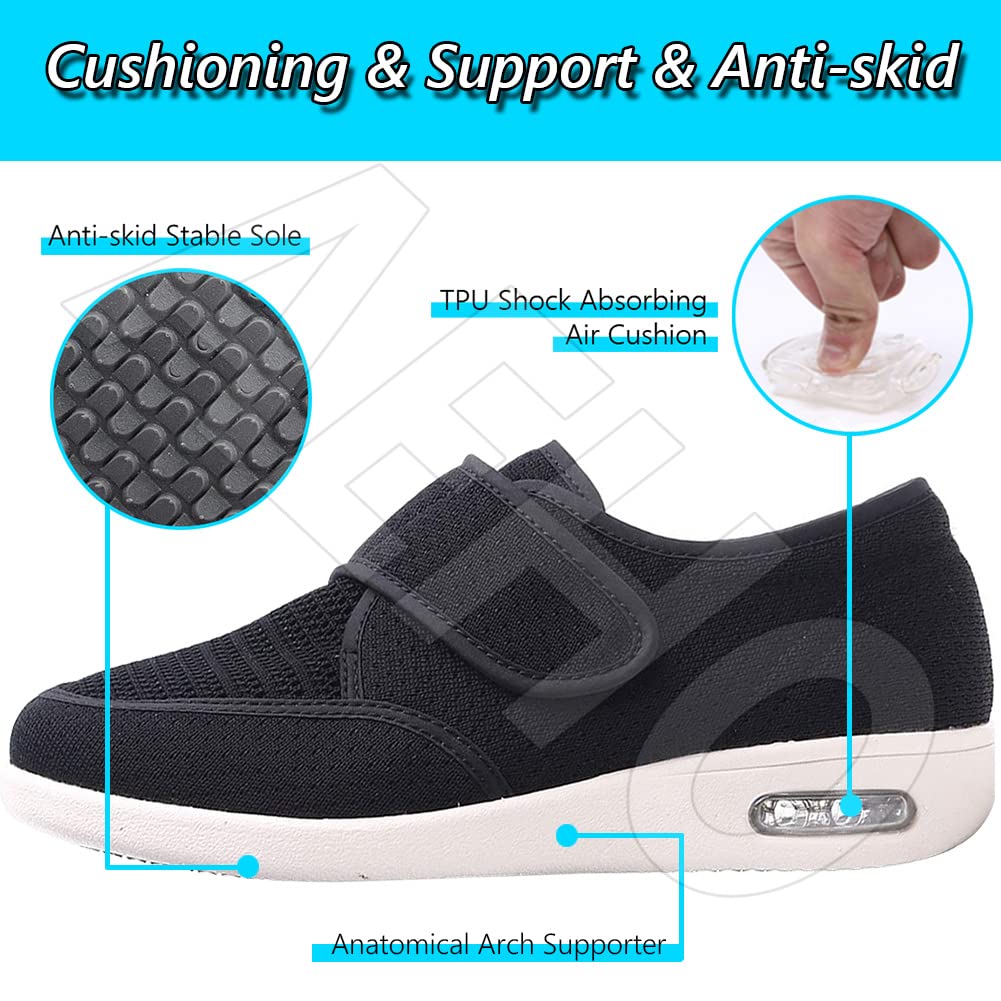 AEHO Diabetiker Schuhe Damen Freizeitschuhe mit Klettverschluss Damen Geschlossene Sandalen Diabetiker Orthopädische Verbandschuh Bequemer Rehaschuhe