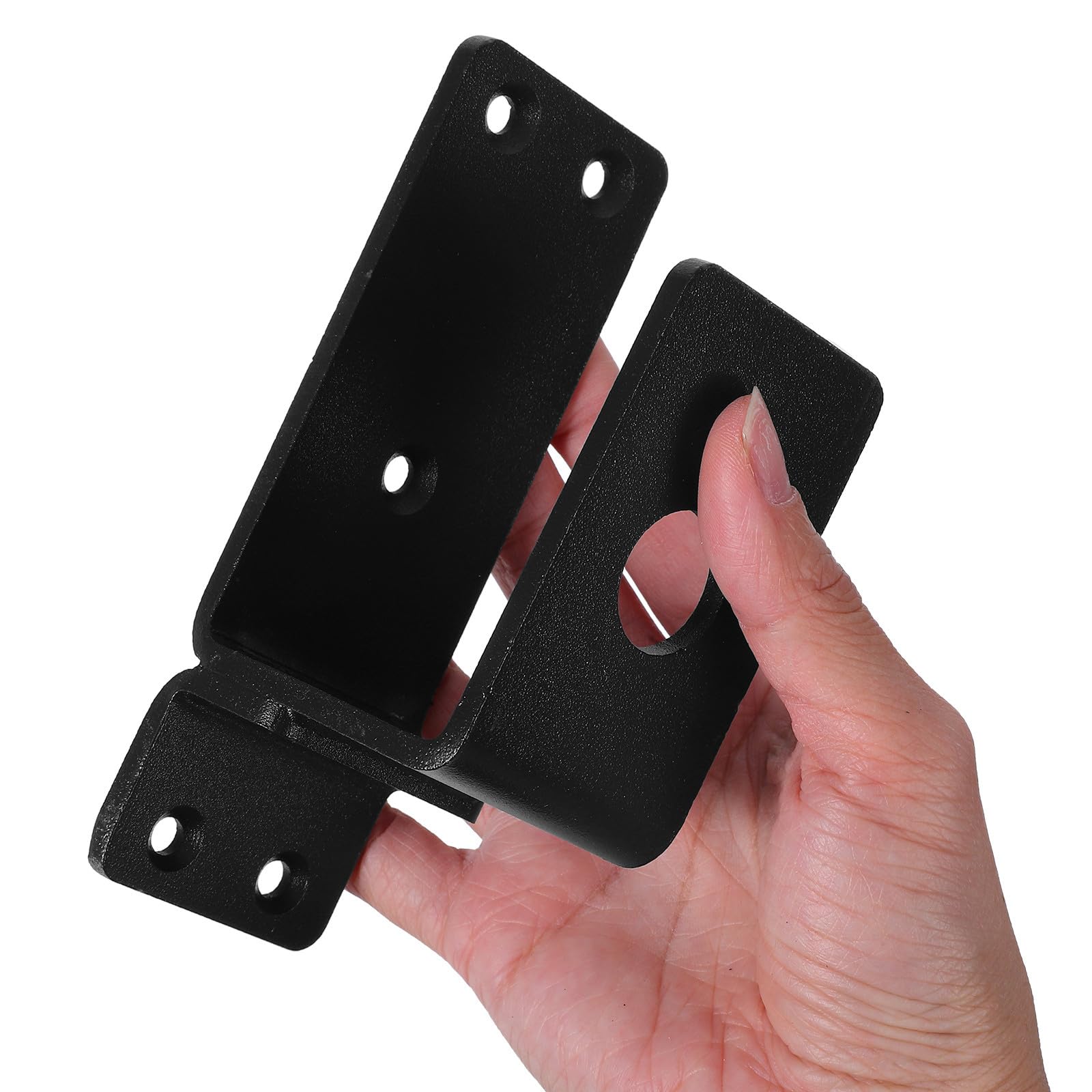 Abaodam Soportes de Barra para Puerta de Metal en Forma de U, Barrera de Seguridad Desplegable, Resistente y Compacto, Juego de 2 Unidades Negro para Hogar y Negocios