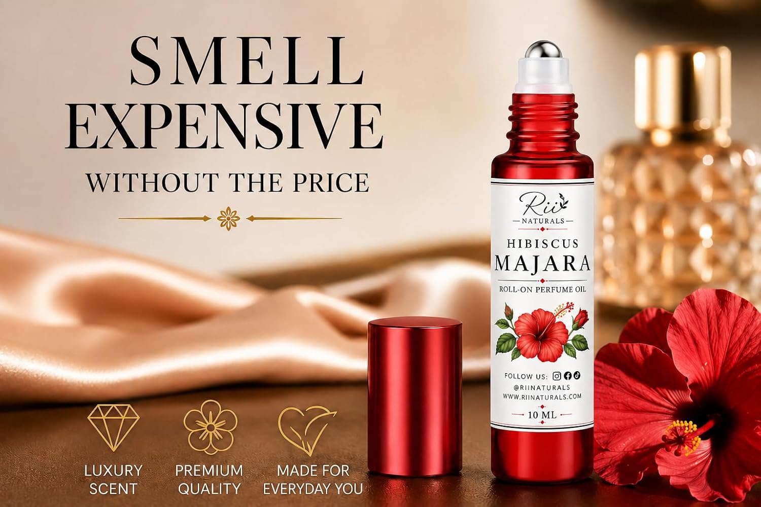 Hibiscus Mahajad Type Roll-On Perfume Fragrance Oil, 10ML Glass Bottle image 2