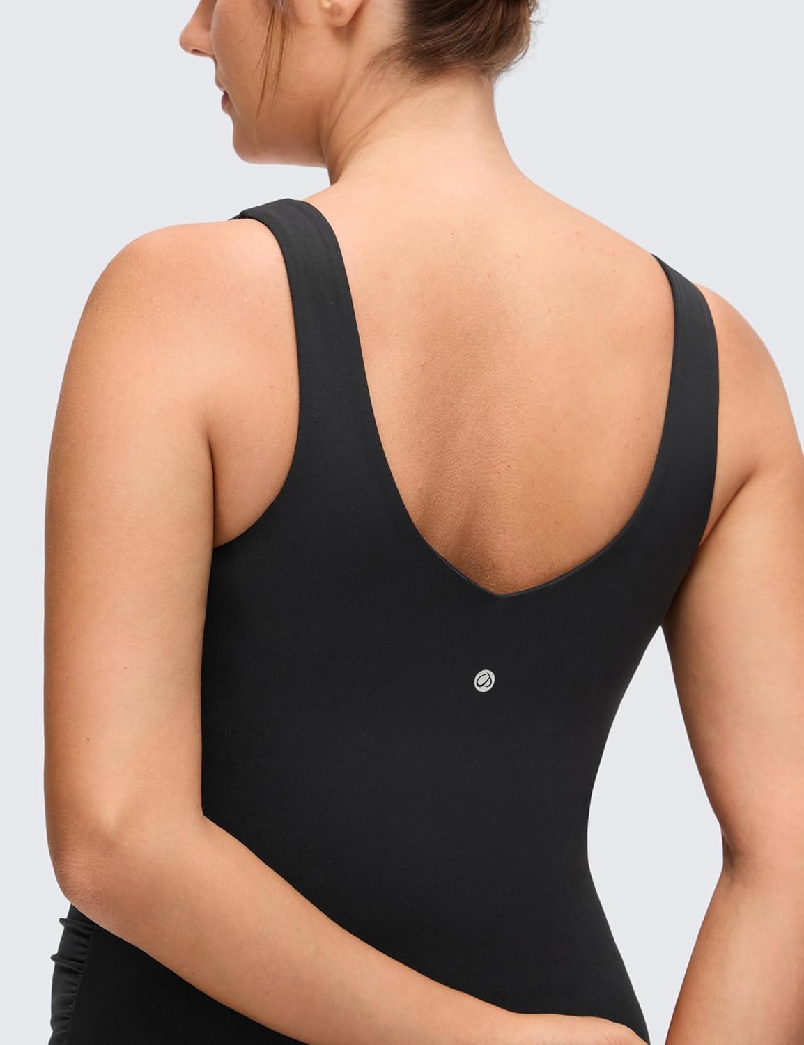 CRZ YOGA Butterluxe Maternity V Neck Workout Romper - Casual Sleeveless Shorts Jumpsuit Pregnancy Womens One Piece Bodysuit - Image 6