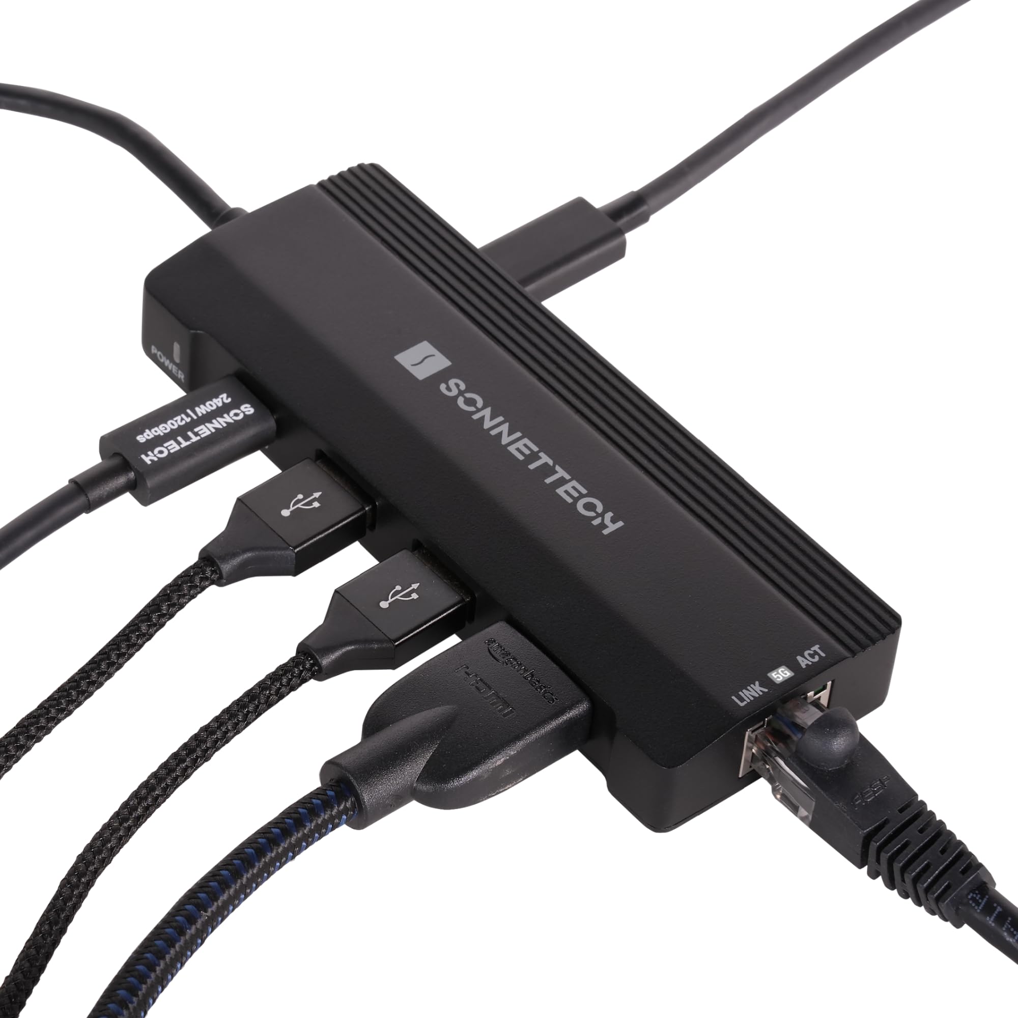 Sonnet Echo 6 USB-C Multi Hub – 4K 60 Hz, HDMI, 5 Gb Ethernet – 100 W Power Delivery for Mac, Windows, Chromebook, iPad Pro – USB4 Thunderbolt