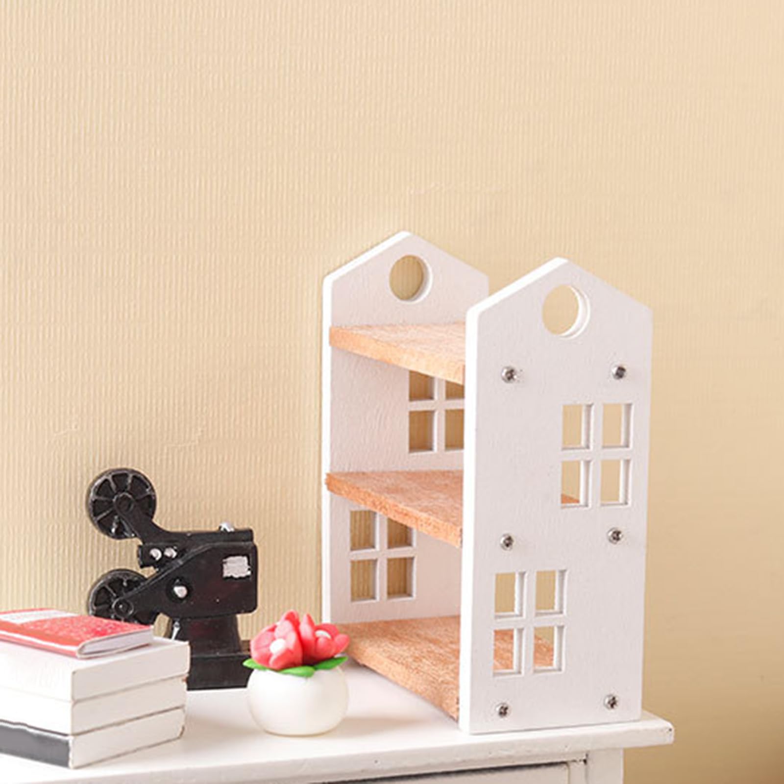 Amazon | GUOOL 1/12 ドールハウス本棚 家具 ミニ本棚 書棚 収納  