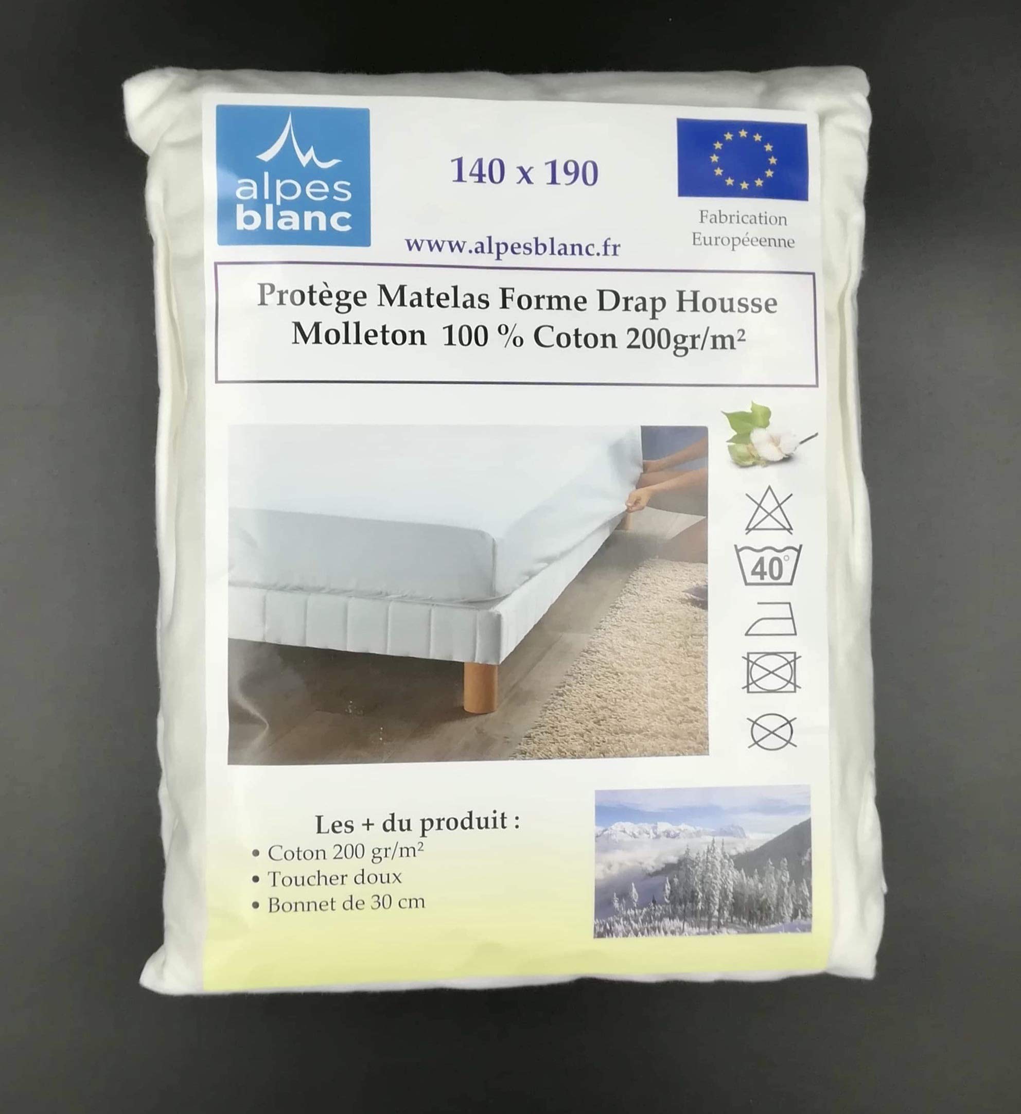 Protège-matelas 140x190 coton respirant pour des nuits fraîches