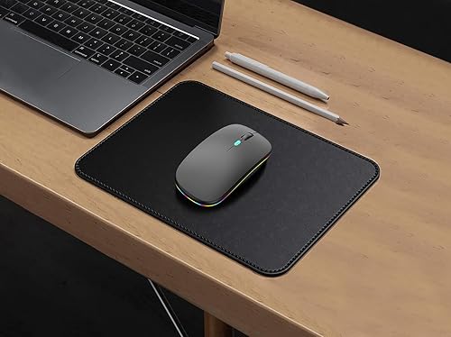 Miniatura 8 de WREANU Ratón inalámbrico Bluetooth recargable, silencioso y delgado para laptop, portátil (BT5.2+USB 2.4G), mouse de computadora de modo dual para