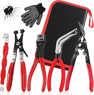 7PCS Electrical Disconnect Pliers, Automotive Electrical Disconnect Pliers, Connector Removal Tool Kit for Cars, Trucks & SUVs with Storage Bag & Gloves