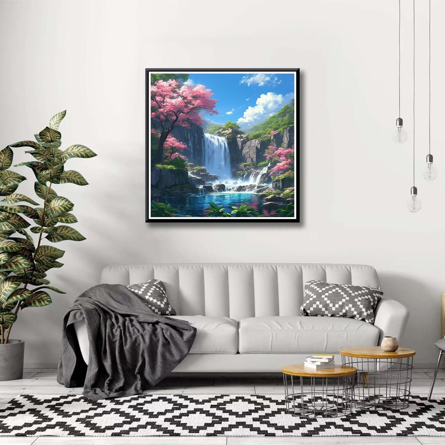 ダイヤモンドアート 風景 80x80cm 丸型 いビーズ ダイヤモンドペインティング アートセット 全面貼り付けタイプ ビーズアート