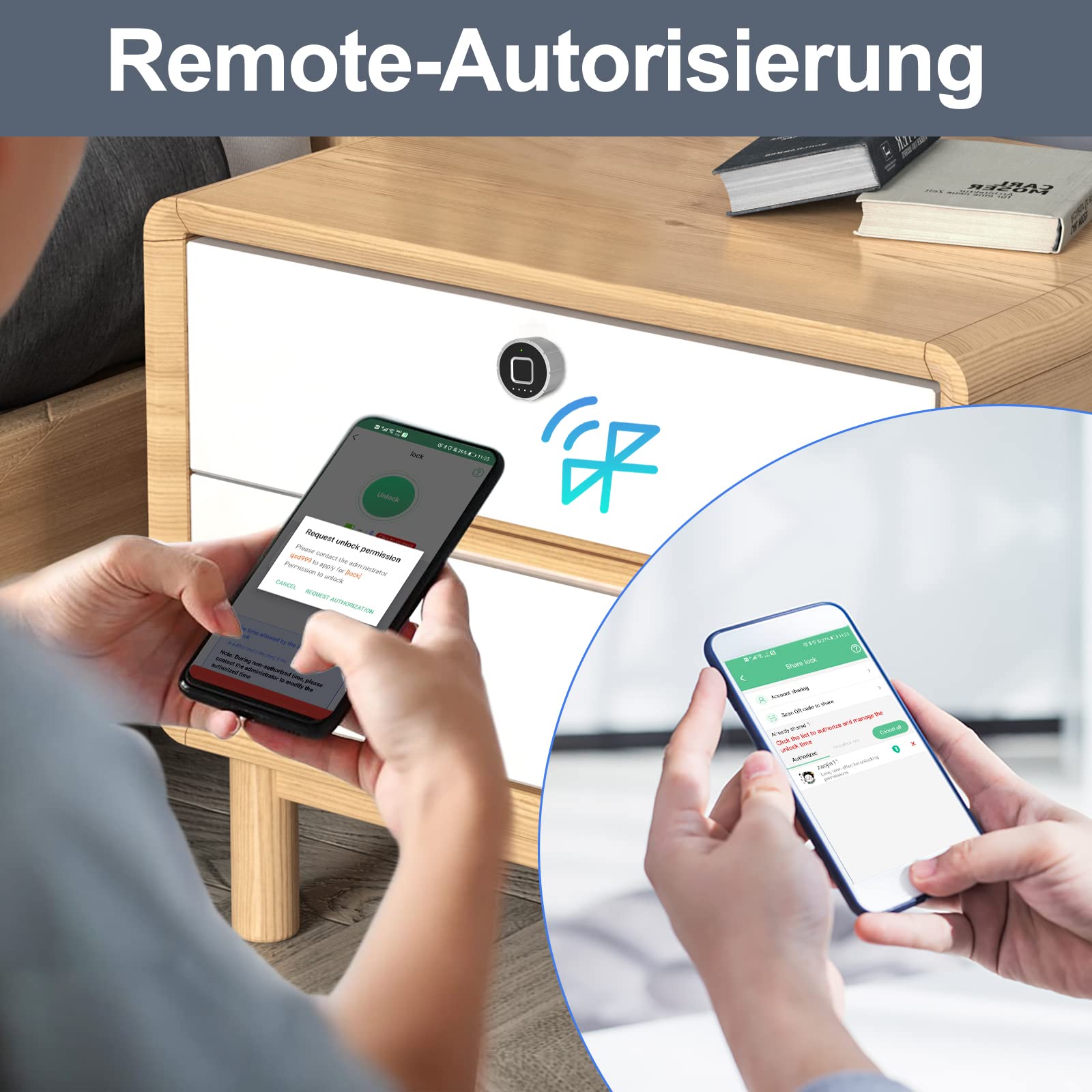 Fingerabdruck Schloss, Eseesmart Briefkastenschloss mit APP Fingerabdruck, Elektronisches Schrankschloss mit 3 Schließzunge, Schubladenschloss für Spind Möbel 20mm