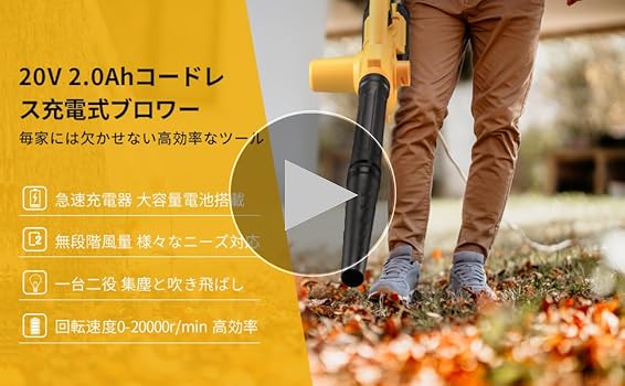 Amazon.co.jp: VOLTAGA ブロワー 充電式 延長ノズル付き 20V