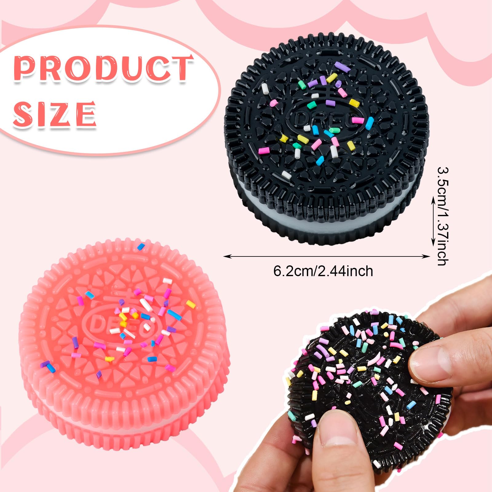 GWAWG 2PCS Taba Squishy, Biscuit Stress Relief Toy, Fufu Squishy, Cookie Squeeze Toys - Image 2