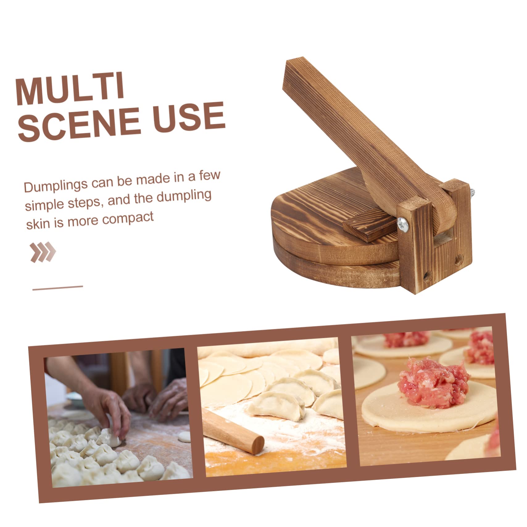 LABRIMP Large Dough Dumpling Press Wood Dumpling Wrapper Mold Maker Easy to Use for