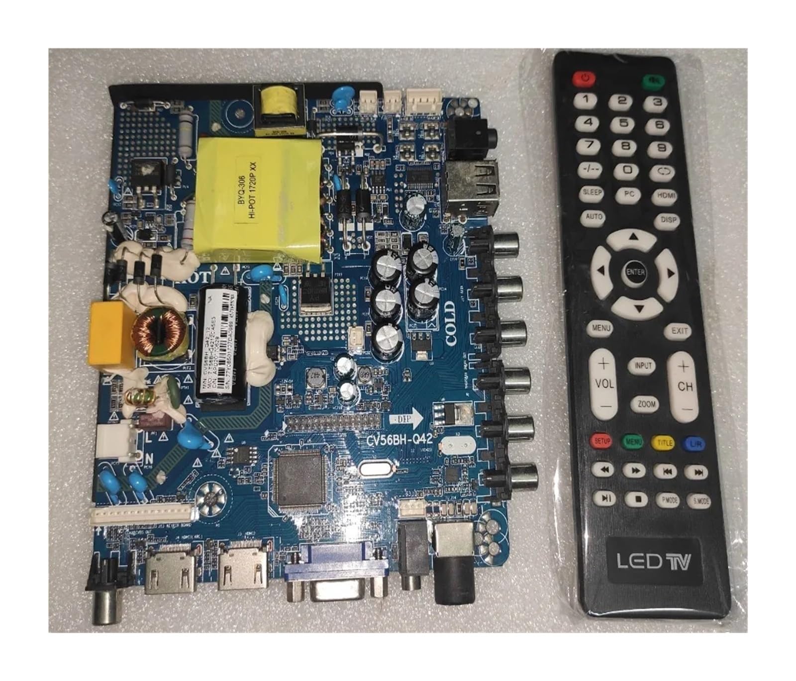Front view of ZMYUXME CV56BH-Q42 Universal TV Motherboard