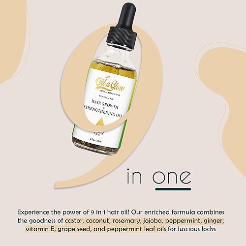 Miniatura 4 de Suero natural para el crecimiento del cabello 9 en 1 y aceite fortalecedor, aceite de romero para el crecimiento del cabello, aceite de ricino,