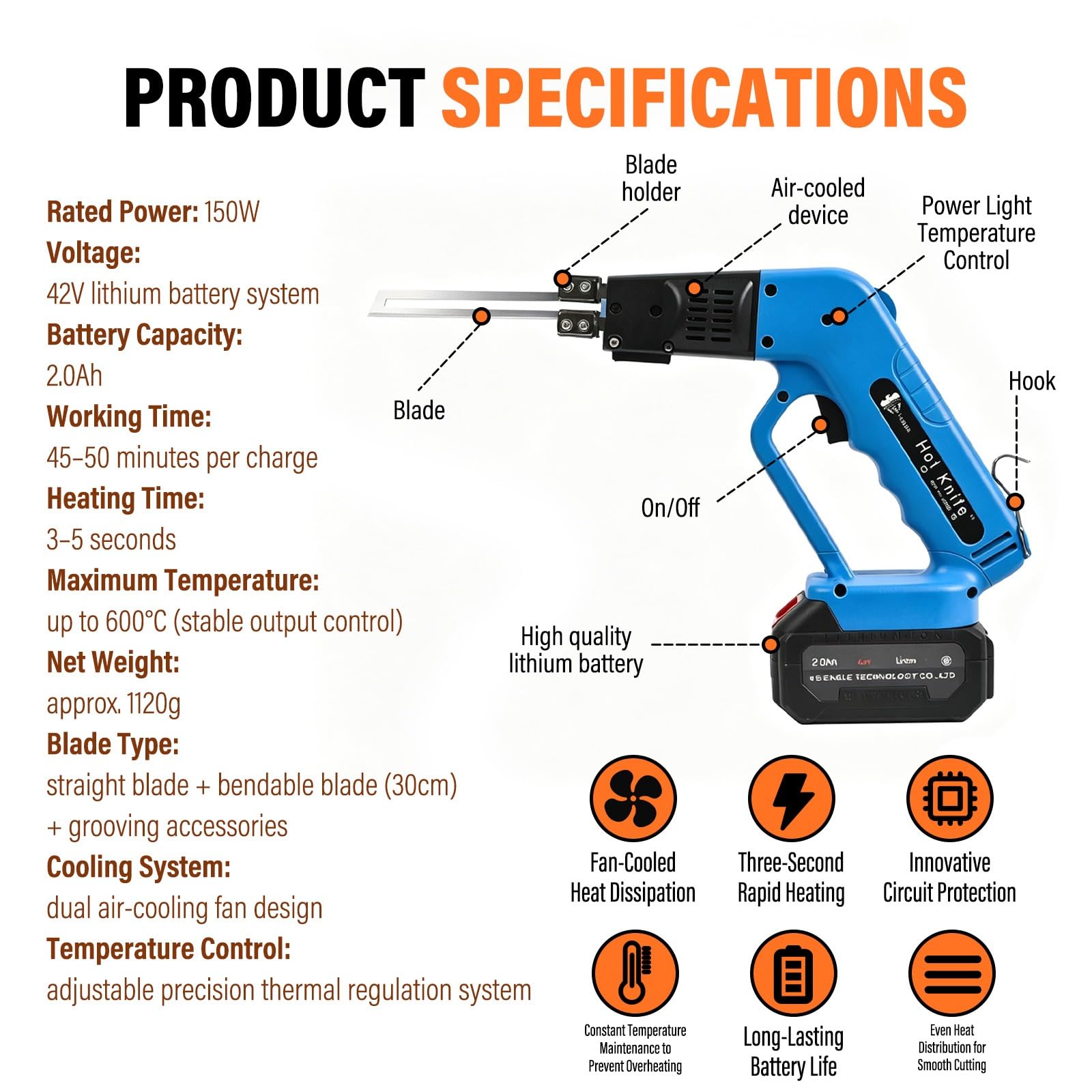 Cuchillo Caliente Cortador De Espuma Eléctrico Herramienta Corte Poliestireno Cortador Térmico Espuma Foam Cutter Eps Xps Epe EVA Aislamiento Espuma Uso