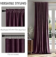 Vista 176 de MIULEE Cortinas de terciopelo de 63 pulgadas de largo, 2 paneles de cortinas opacas de lujo para dormitorio, sala de estar, cortinas de ventana