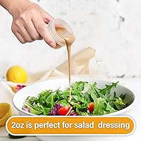 Vista 5 de EONJOE Recipientes de plástico de 2 onzas con tapas, recipiente pequeño para aderezo de ensalada para llevar, tazas para salsas y condimentos