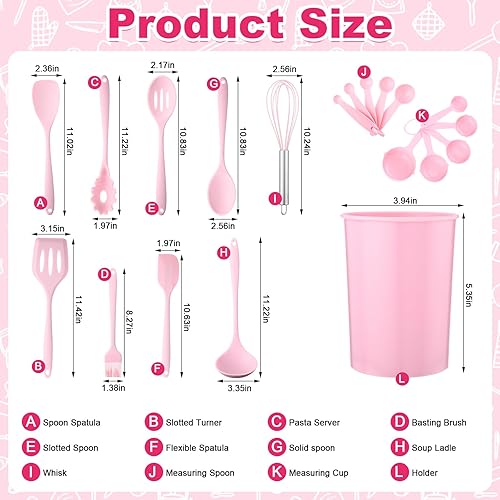 Miniatura 4 de Juego de 29 accesorios de decoración de cocina, incluye 20 utensilios de cocina de silicona, 2 paños de cocina, 2 agarraderas, 2 guantes de horno, 2