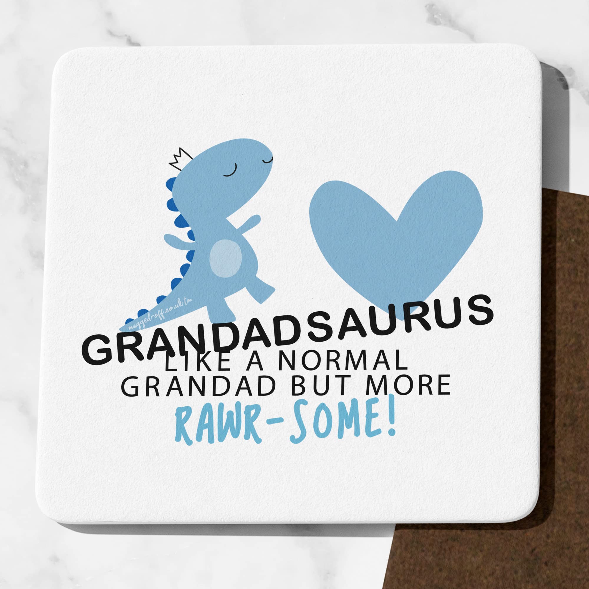 Mugged Off Grandad Gift Coaster | Birthday Present For Grandad Who Loves Cofee Or Tea