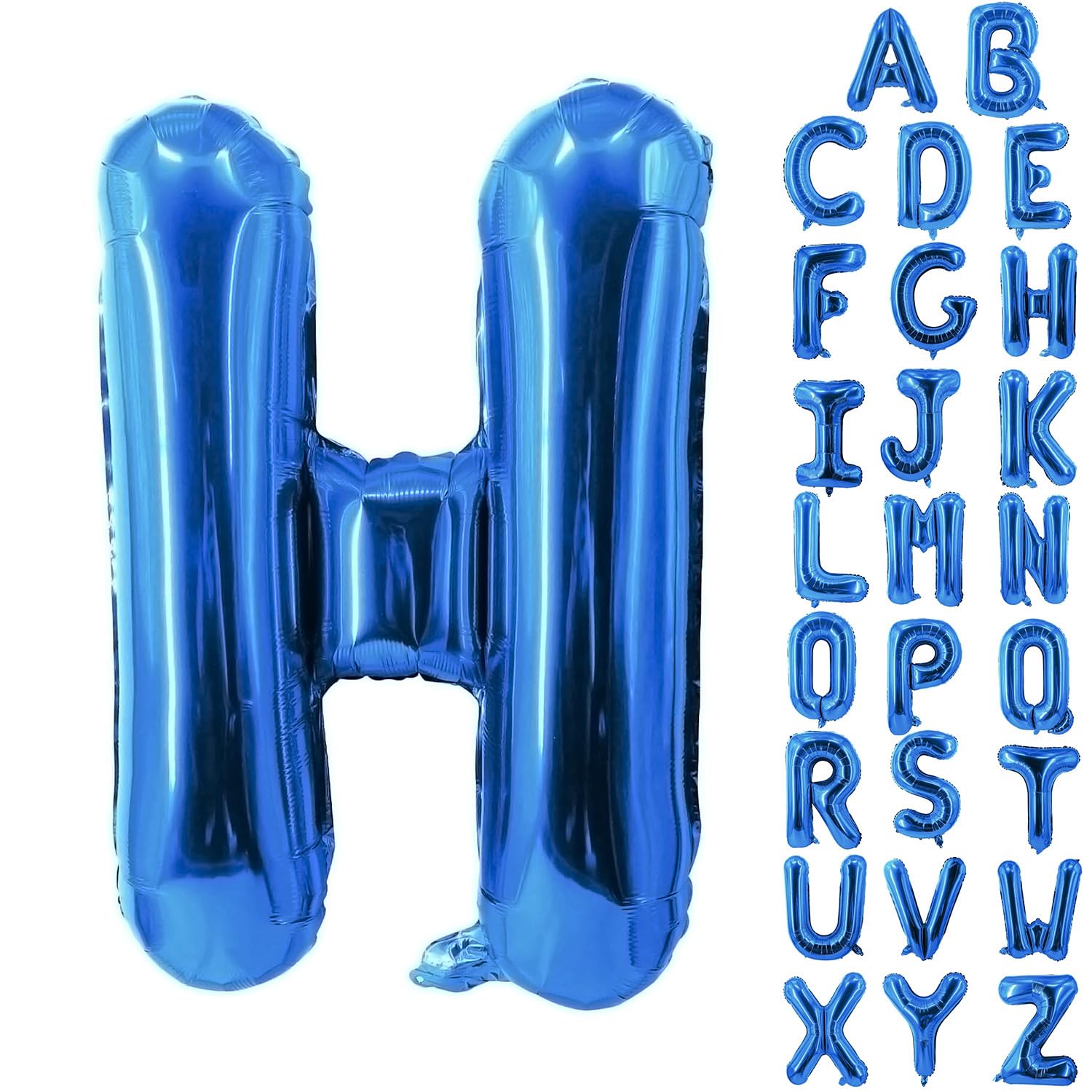 YUNSHANGMO Blue Letter Balloons 40 Inch Large Alphabet Balloon Aluminum Mylar Foil Big Birthday Decor Wedding Anniversary Graduation Party Supplies