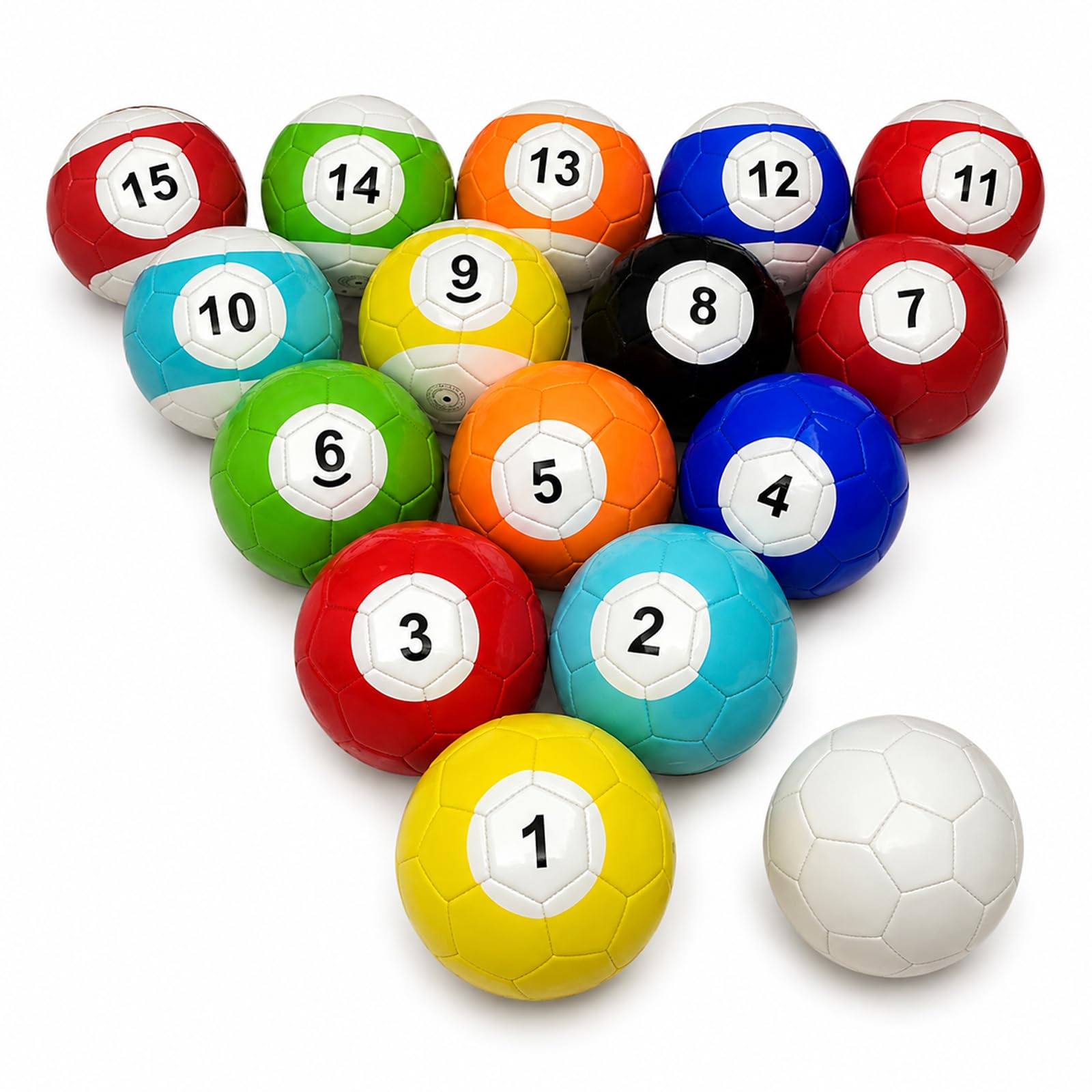 Piłkarski Zestaw Bilardowy, 16 Piłek ze Skóry PU Footpool Soccer Pool