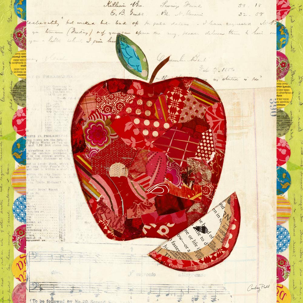 International Graphics - Finished Picture - Courtney, Prahl - ''Fruit Collage I Apple''- 30 x 30 cm - Direct printing on acrylic glass