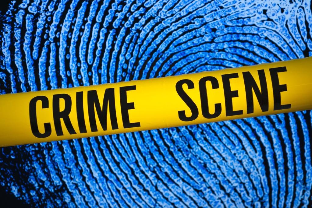 Laminated Crime Scene Tape Fingerprint Background Art Print Poster Dry Erase Wall Art 18x12