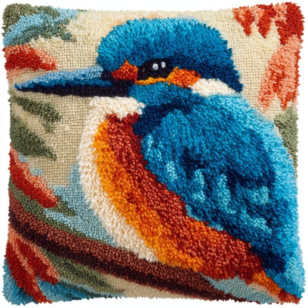 Henypt DIY Latch Hook Cushion Kits Bird