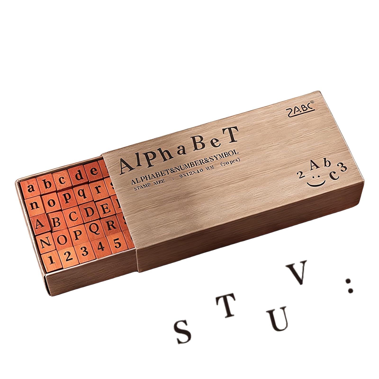 70 Piezas SellosLetras Abecedario - Sellos De Madera Alfabeto - Sellos De Madera Con Letras Y NúMeros,Adecuadas Para Bricolaje, áLbumes De Recortes Y Proyectos Artesanales