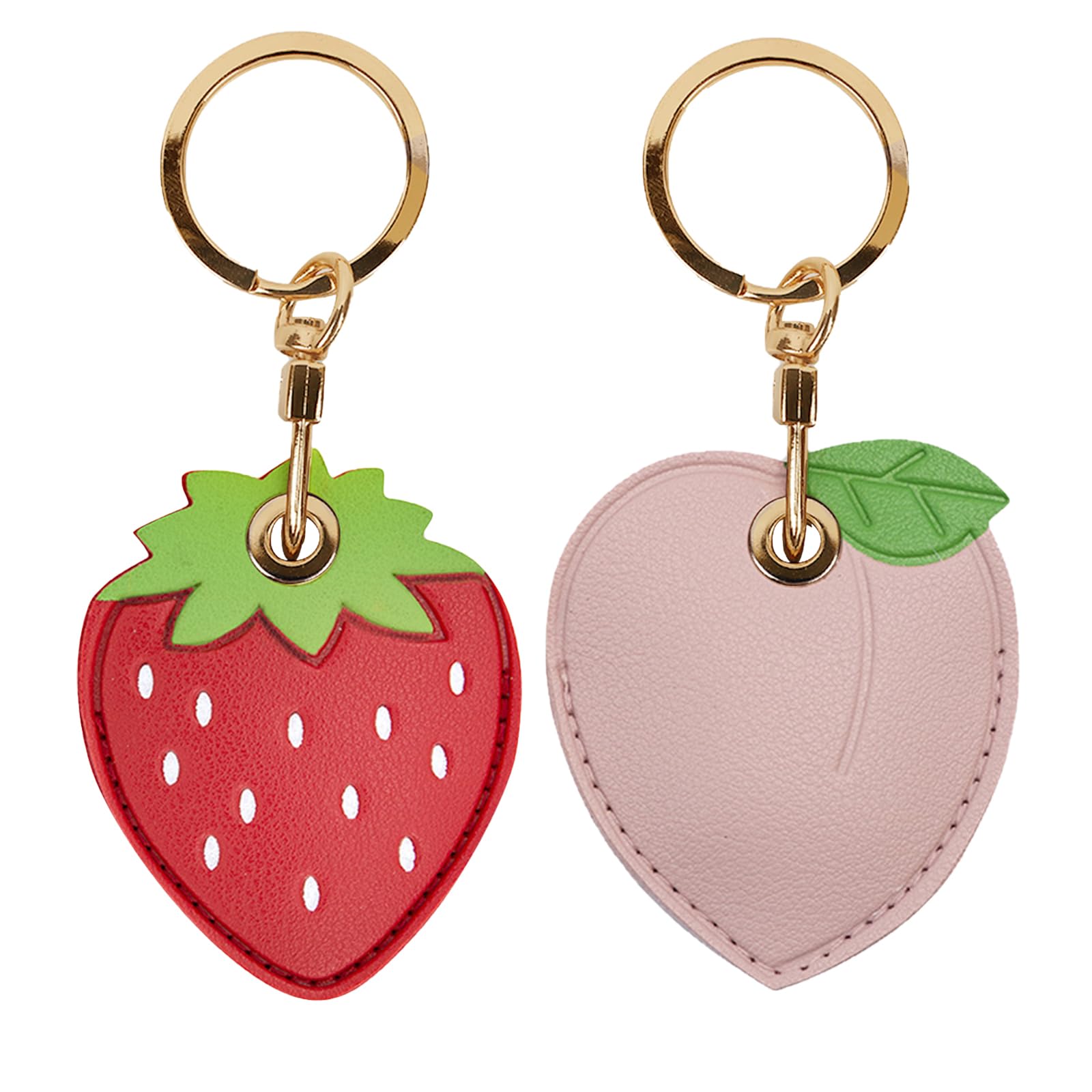 Leather Keychain Case Holder Compatible with Apple AirTag, GPS Airtag Keychain Finder Tracker with Key Ring, Anti-Scratch Protective Air Tag Cover