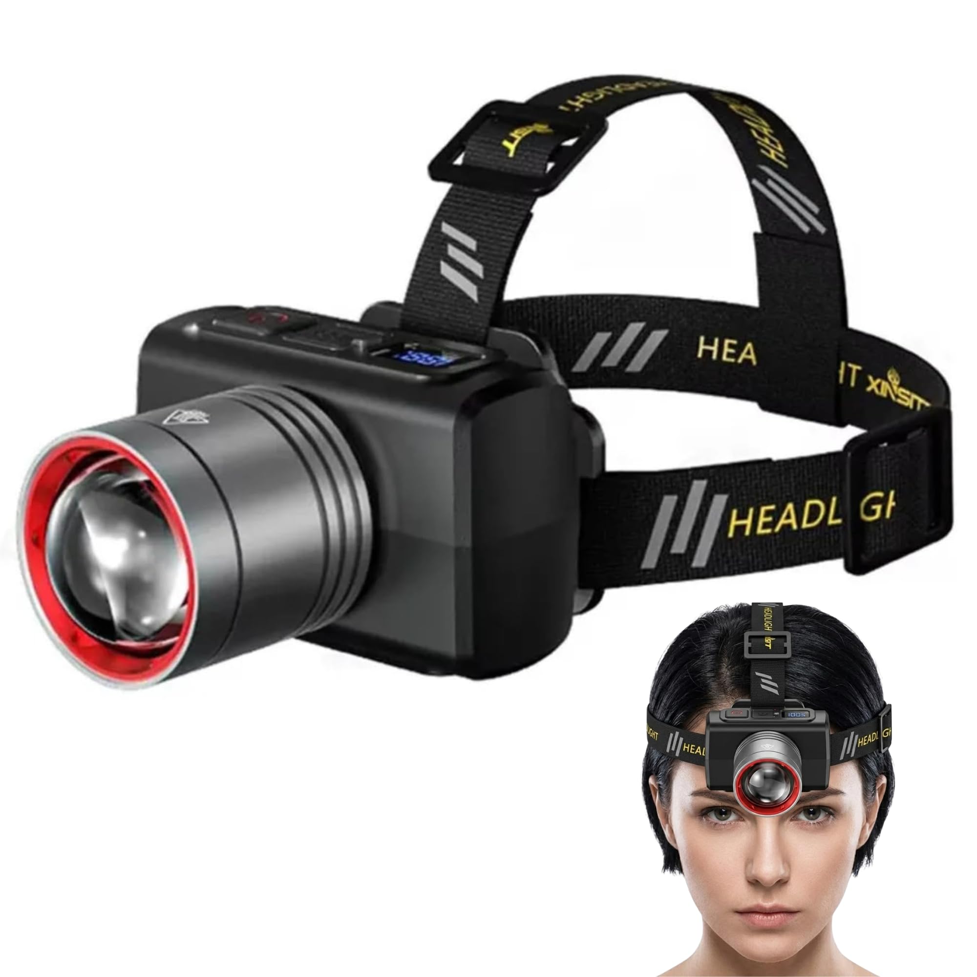 Drumstone TopRated 𝟏𝟓𝐘𝐫 𝐖𝐚𝐫𝐫𝐚𝐧𝐭𝐲 LED Headlamp with Motion Sensor, Rechargeable Battery, Multiple Lighting Modes and Water-Resistant Design for Outdoor Activities, Rechargeable Headlamp-image-43