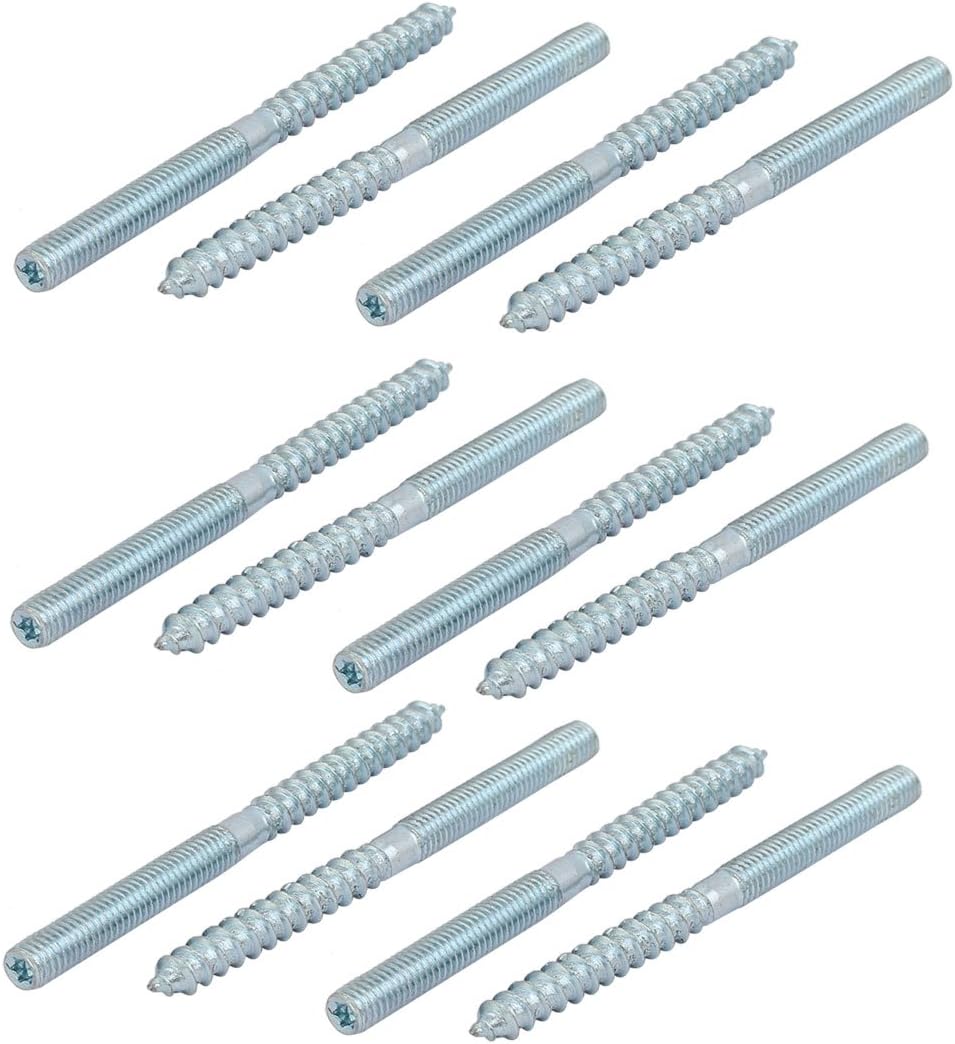 M6x80mm Carbon Home Hardware Steel Zinc Plated Torx Head Self-Tapping Hanger Bolt 12pcs Model:68as553qo31