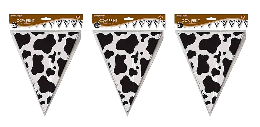 Amazon.co.jp: Beistle 57729 Cow Print Pennantバナー、10-inch