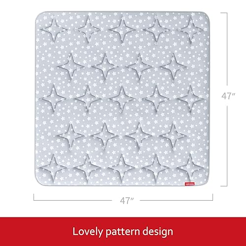 Miniatura 4 de Tapete para corralito de bebé de 47 x 47 pulgadas, tapete de una pieza antideslizante acolchado para bebé para jugar de 47 x 47 pulgadas, tapete