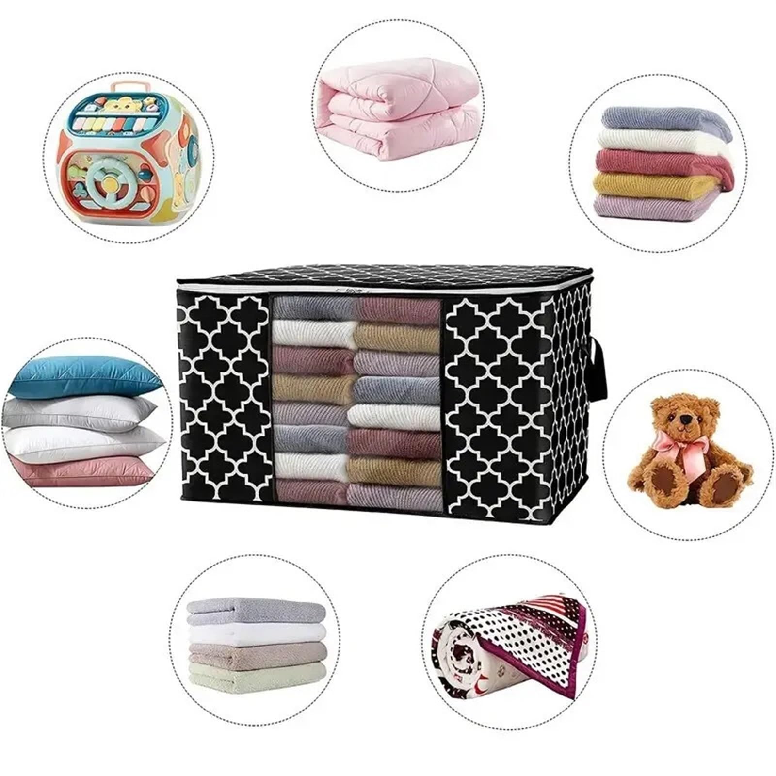 Steppdecken-Kleider-Organizer 3 stücke Quilt Lagerung Taschen Mit Zipper Faltbare Kleidung Lagerung Organizer Staubdicht Wasserdicht Große Kapazität Hause Schrank Organisieren Aufbewahrungstasche(Vert