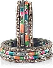 Lac Bangles for Women and Girls | Jaipuri Lakh Chudi Set | Traditional Rajasthani Design | Red Green Maroon Pink Blue Grey Purple Yellow Set of 8