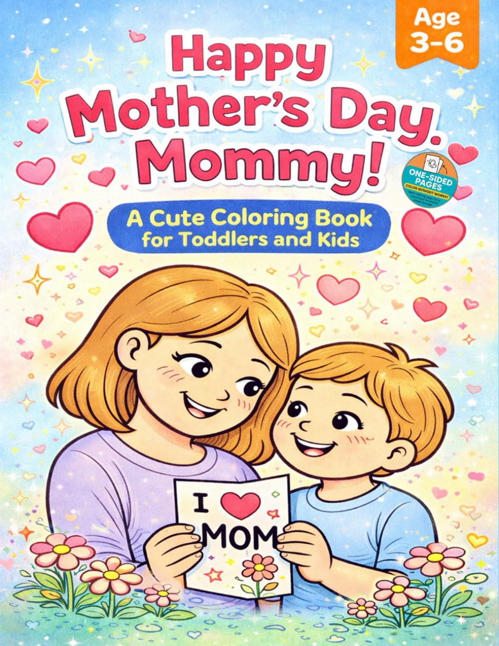 Happy Mother’s Day, Mommy! -- single-sided pages: Happy Mother’s Day, Mommy! - A Fun & Educational Coloring Adventure for Kids - single-sided pages to ... and make tearing out artwork easy