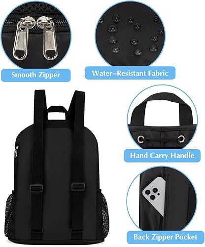 Miniatura 8 de Mochila de playa a prueba de arena con compartimento para zapatos y bolsillo húmedo, bolsa de natación de malla impermeable para piscina, Negro