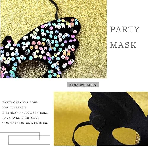 Miniatura 8 de Máscara de mariposa para mascarada, máscara de Mardi Gras, máscara de Halloween, media máscara, accesorio, fiesta de carnaval para mujeres y niñas