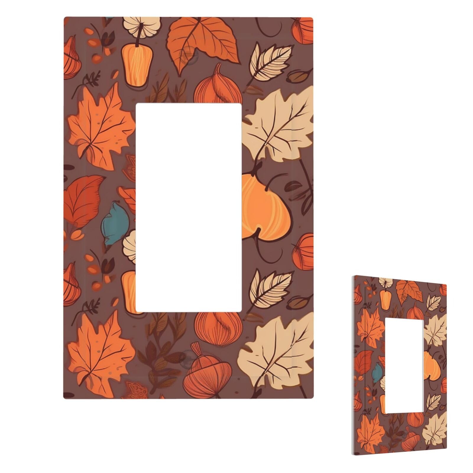 Fall Wall Plate Cover 1 Gang, Modern Decorative Light Switch Cover Unbreakable Receptacle Outlet Covers for Living Room Bedroom Decor