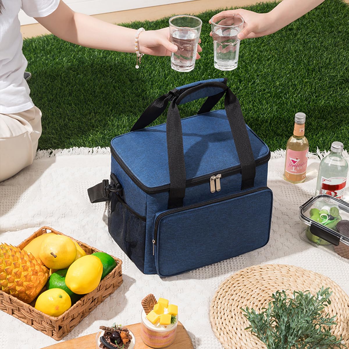 FAVORTALK Lunch Bags Insulated Lunchbag for Women Men Lunch Cooler Tote for Office Work Leakproof Thermal Reusable Cooler Bags for Adult with Mesh Pouch Thermal B33408 - Image 3