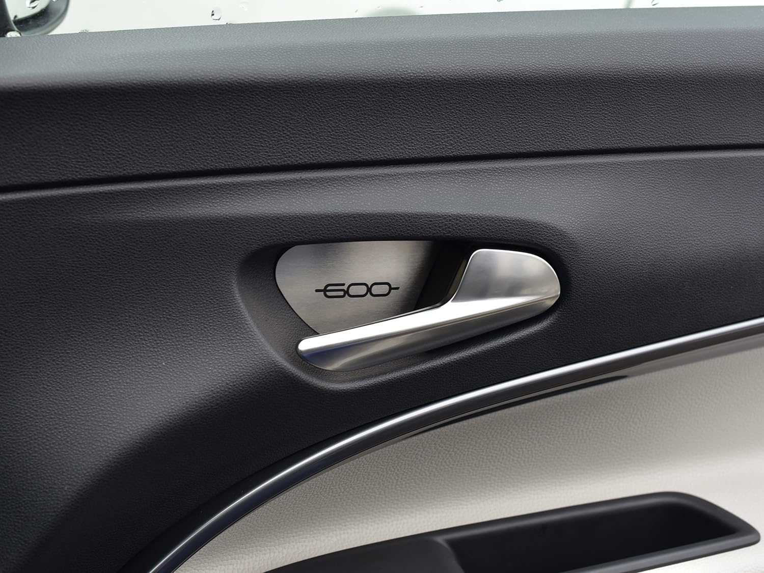 Copertura In Acciaio per Fiat.600 600e | Decorazioni per Maniglie delle Porte | 4 Pezzi Inox Elettrica Hybrid RED (RED) LA PRIMA 600 Accessori Tuning Kit Ricambi