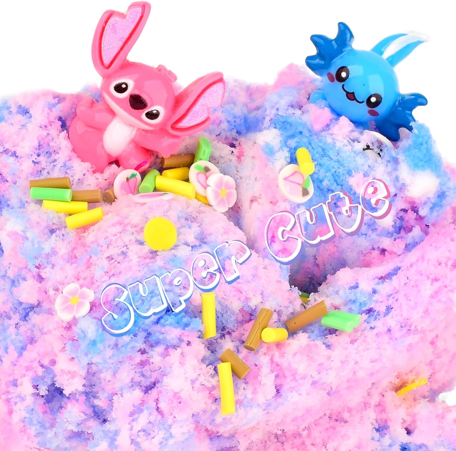 2 Pack Cloud Slime Kit for Kids Party Favors, Premade Dual Colors Soft Snow Slime, DIY Toy Gifts for Boys Girls 5 6 7 8 9 10(100ML Each)