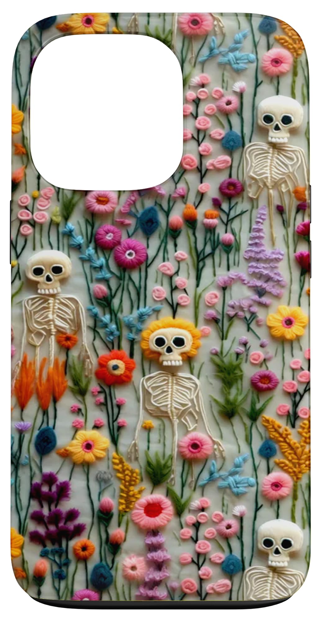 Retro Skull in Flowers Bloom - Vintage Skeletons Case for iPhone 13 Pro