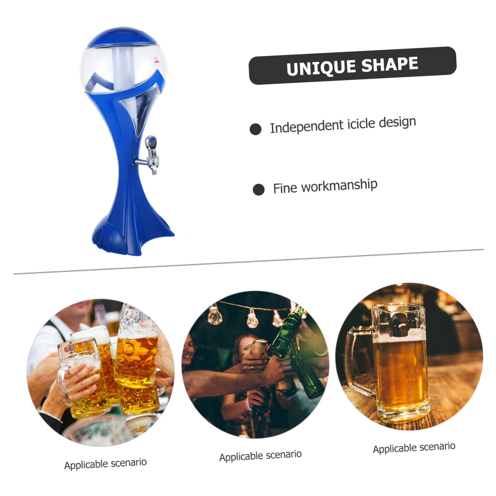 FUNOMOCYA Led Ice Column Beverage Dispenser Drink Tower Dispensers for Parties Bar Beer Tower Home Drink Dispenser